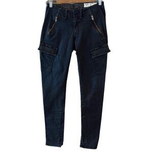 Size 27 Rag & Bone Bowery Skinny Cargo Pants Distressed Navy Nordstrom Exclusive